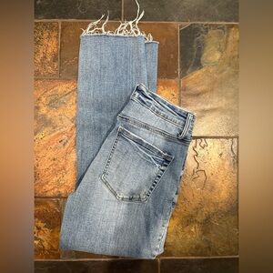 Silver Most Wanted Ripped Mid Rise Ankle‎ Straight Leg Jeans